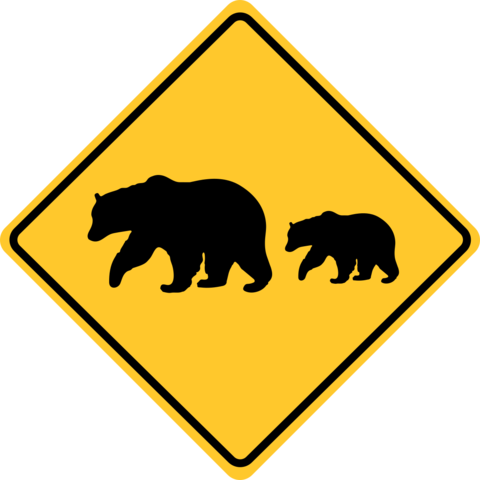 Bear Crossing Warning Sign Template